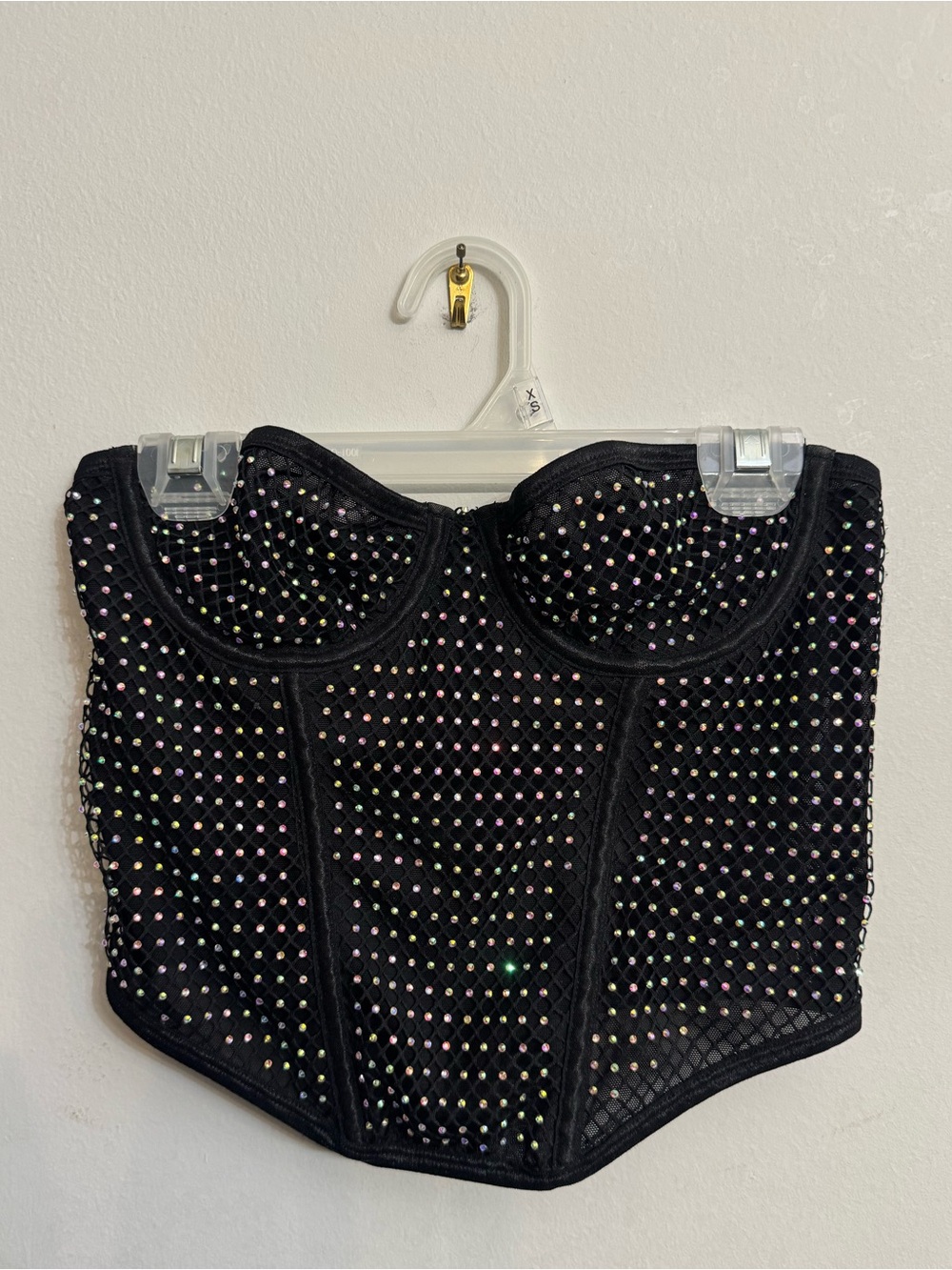 Urban Outfitters Black Rhinestone Corset Top